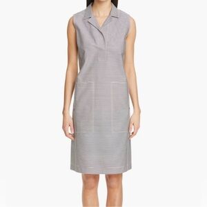 Lafayette 148 New York Rudy Stripe Knee Length Shift Dress Size 6 Pockets